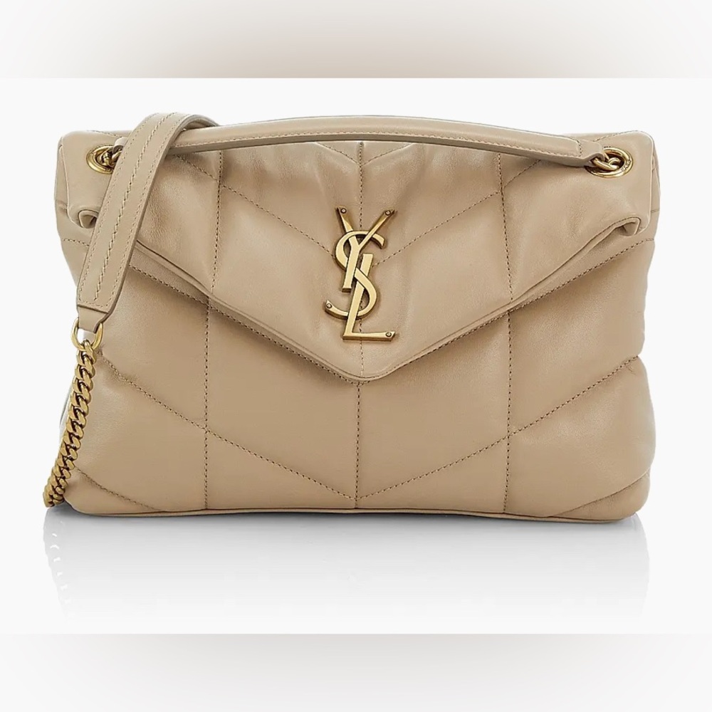 Saint Laurent Gold Chain Beige Quilted Bag✨COA included - Picture 6 of 10